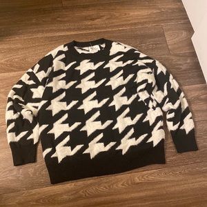black and white sweater
